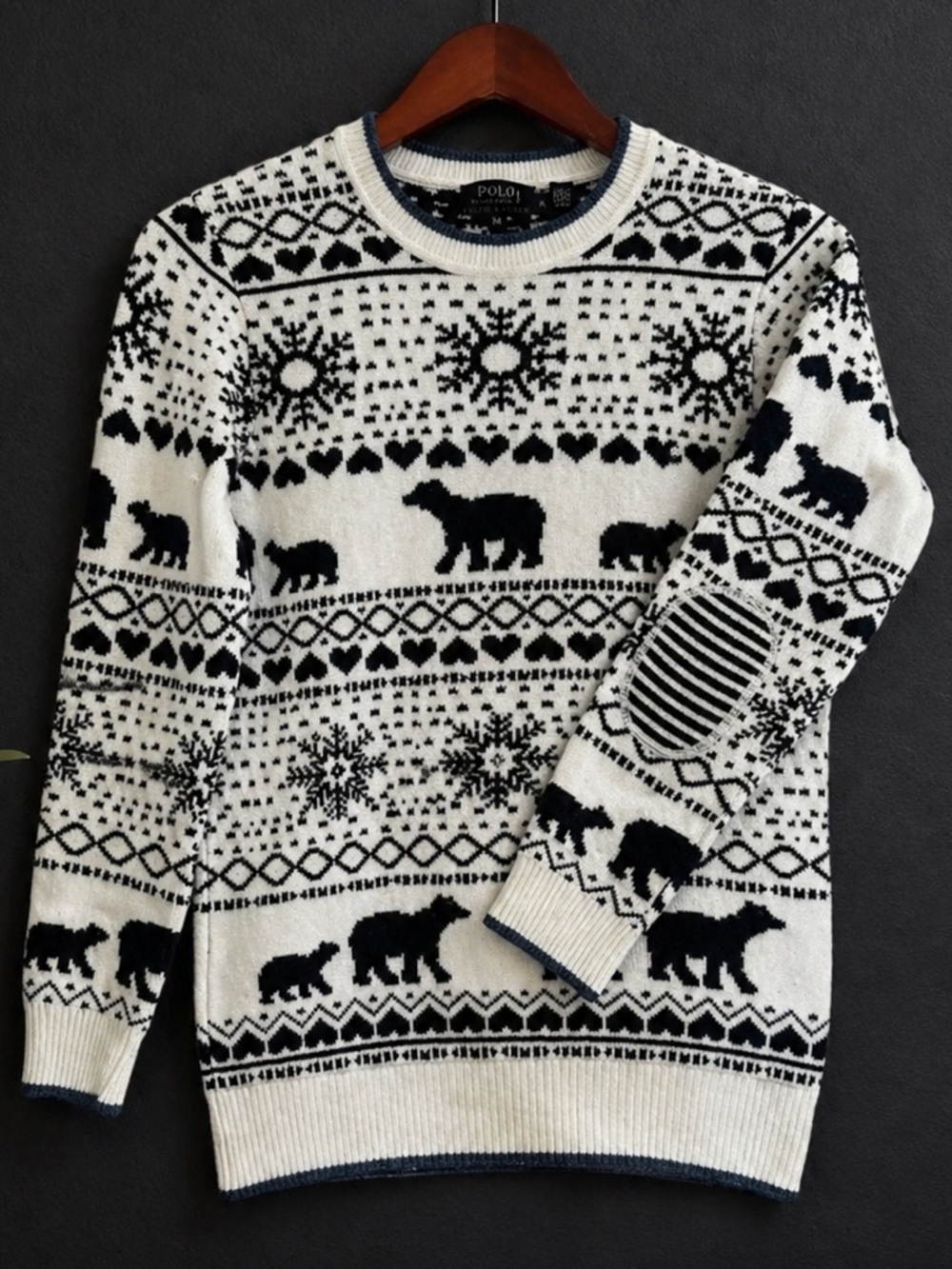Ted Baker Polar Bear Fair Isle Sweater Alpaca Wool M